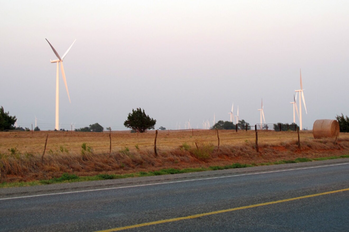 A wind farm in Ellis County in western Oklahoma.